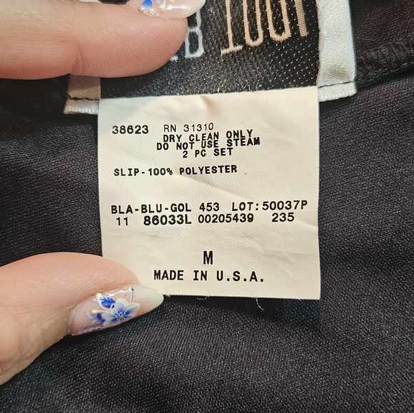 Byer Too! Black Slip Dress Medium Spaghetti Strap Long Lounge Wear - Picture 4 of 9